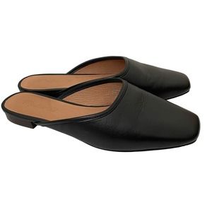 Madewell Leather Slip On Mule Flats Black Size 7.5